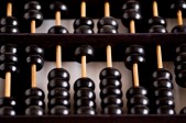 Old vintage wooden abacus.