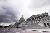 washington capitol hill with overcast sky