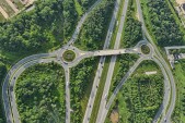aerial view of roadway in suburban maryland
