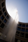 Low angle view of a Fountain, Hirshhorn Museum And Sculpture Garden, Smithsonian's Museum Of International Modern And Contemporary Art, Washington DC, USA