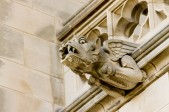 Low angle view of a dragon gargoyle, National Cathedral, Washington DC, USA